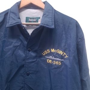 Vintage 90’s Dunbrooke USS McGinty DE-365 Embroidered Bomber Jacket LARGE